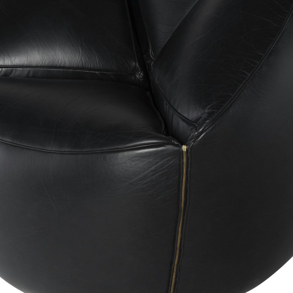 Jasper Black Leather Occasional Chair