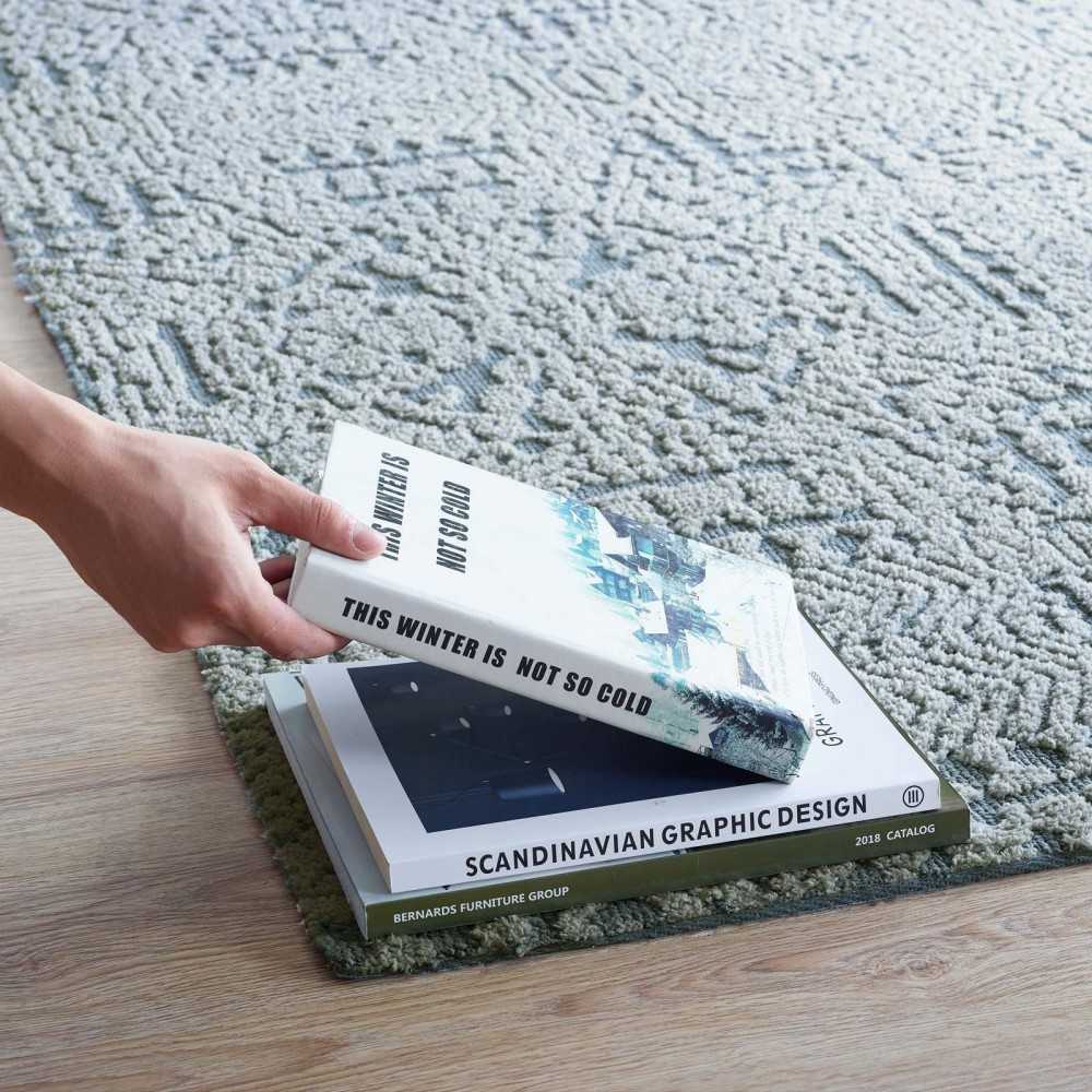 Javiera Contemporary Moroccan 5x8 Area Rug, Ivory and Light Blue