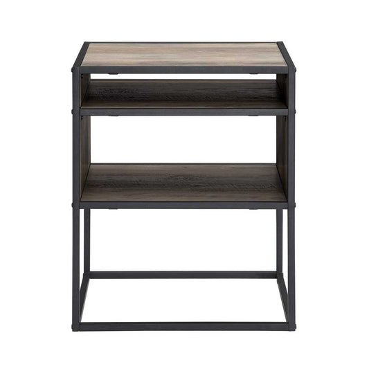 Jersey Industrial Modern Side Table - Gray Wash