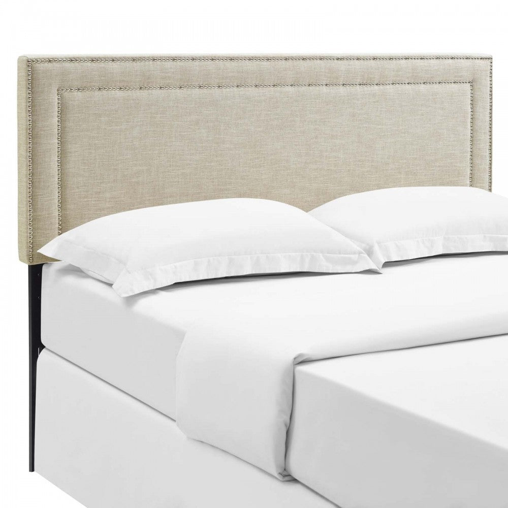 Jessamine Full Upholstered Fabric Headboard, Gray, MOD-5376-BEI