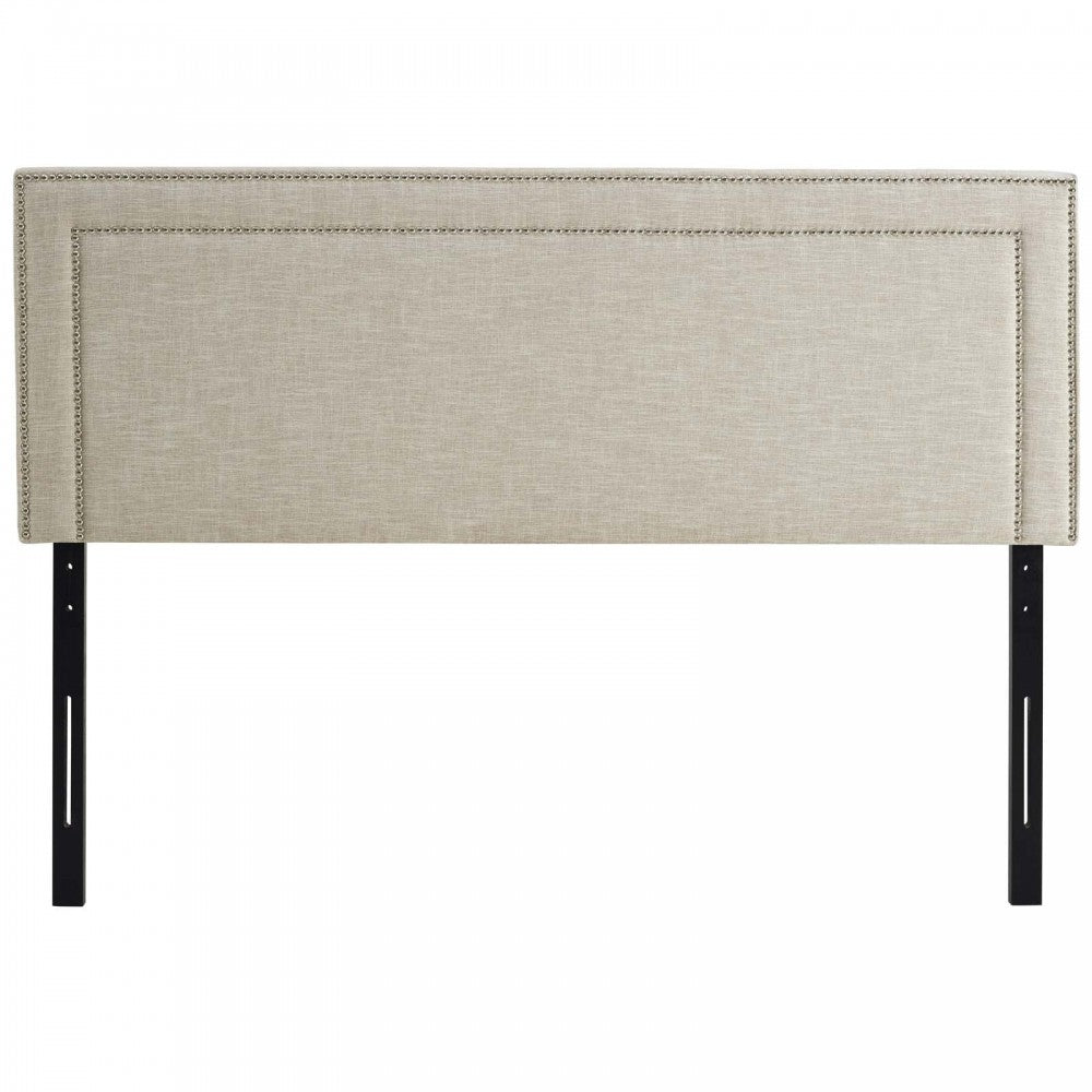 Jessamine Full Upholstered Fabric Headboard, Gray, MOD-5376-BEI