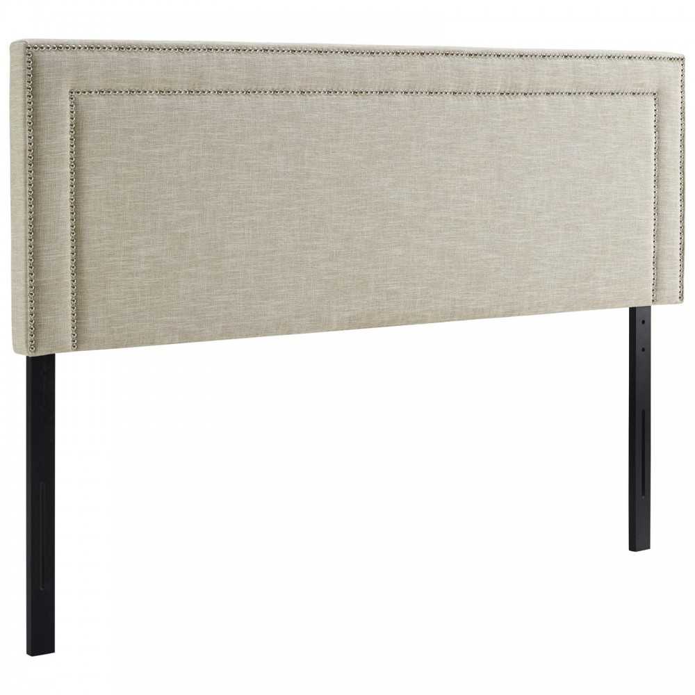 Jessamine Full Upholstered Fabric Headboard, Gray, MOD-5376-BEI