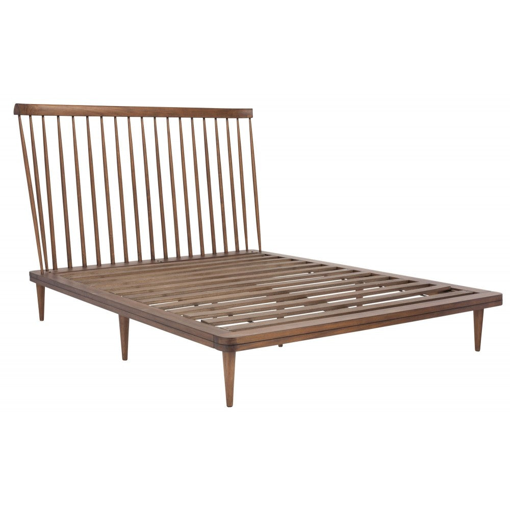 Jessika Walnut Wood Queen Bed