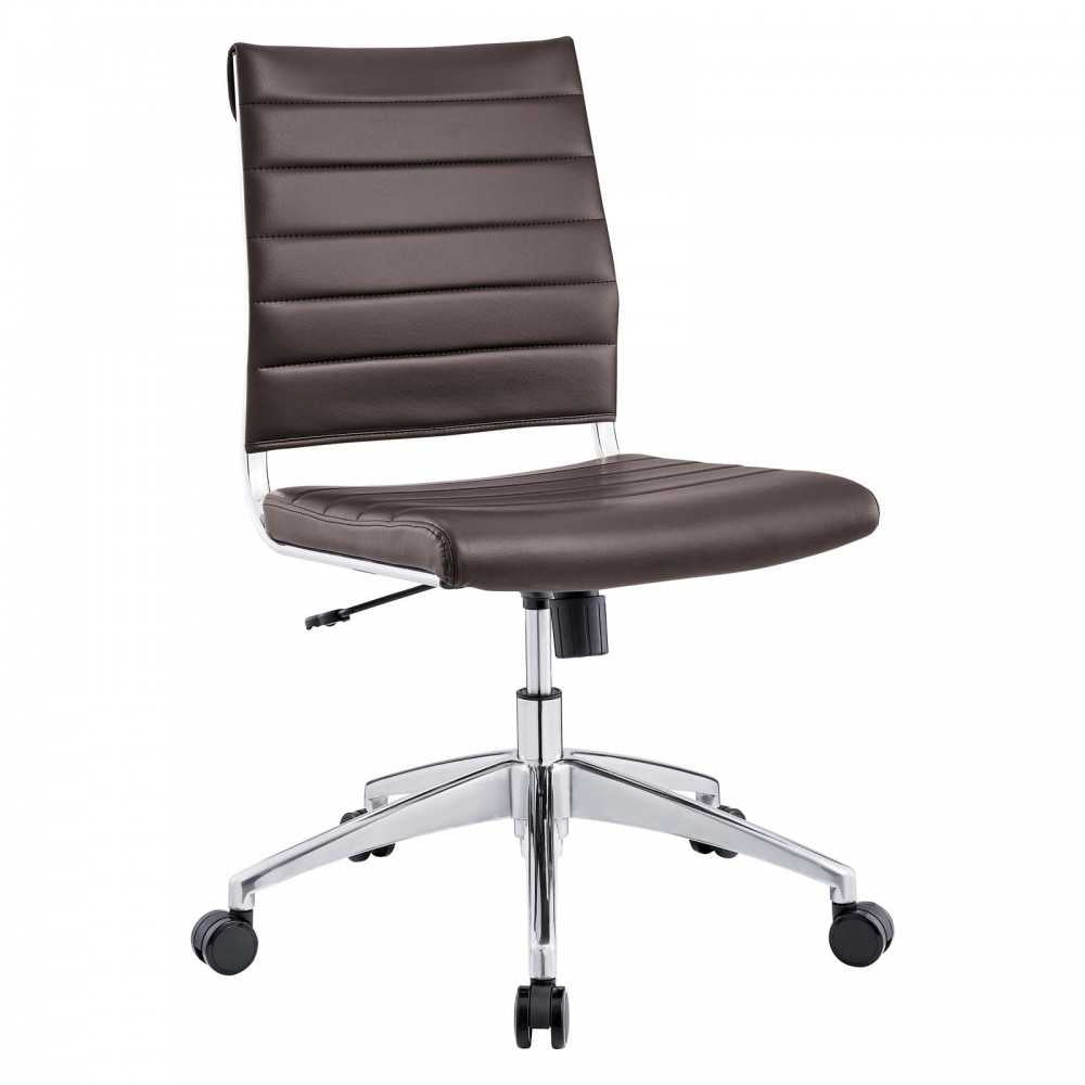 Jive Armless Mid Back Office Chair, Brown