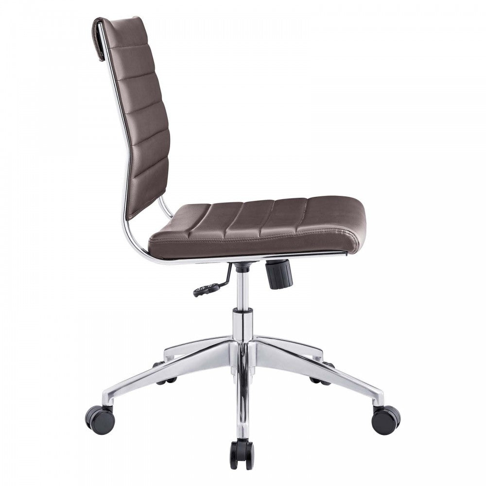 Jive Armless Mid Back Office Chair, Brown