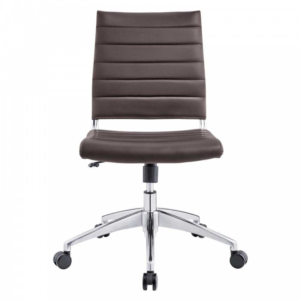 Jive Armless Mid Back Office Chair, Brown