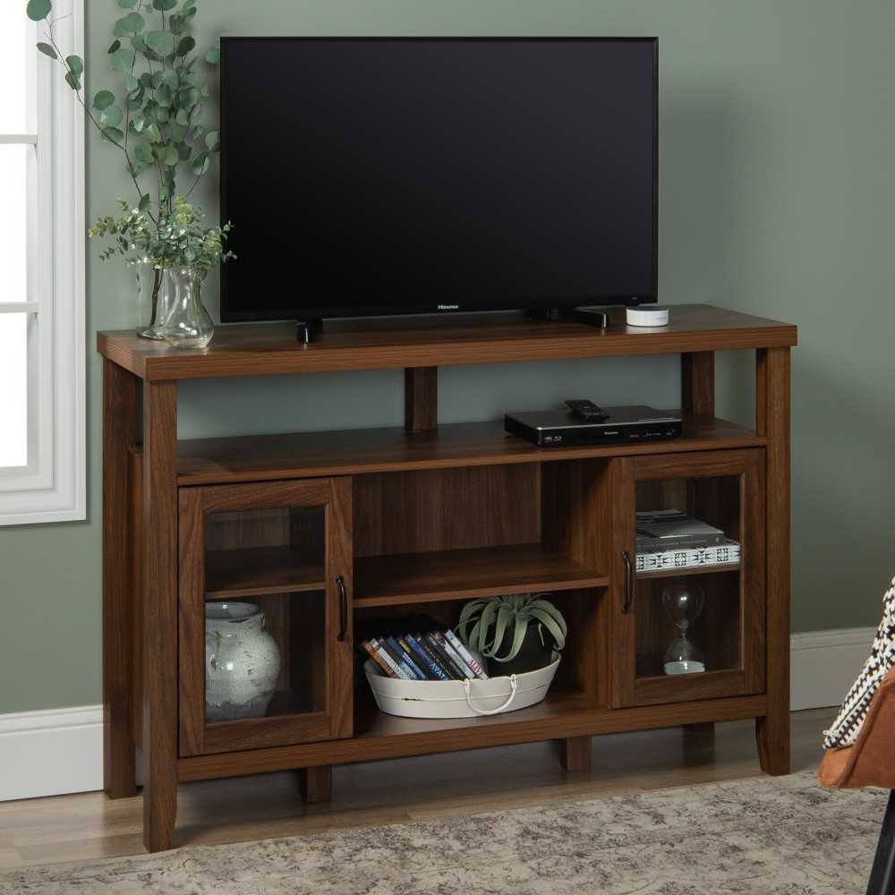 Jordan 52" Rustic Wood TV Stand - Dark Walnut