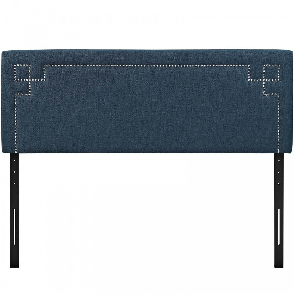 Josie King Upholstered Fabric Headboard, Azure