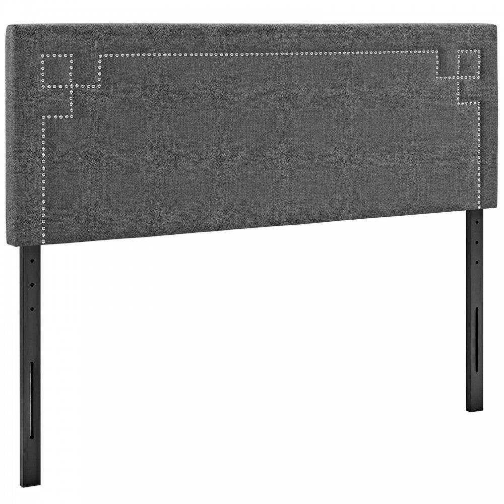 Josie King Upholstered Fabric Headboard, Gray