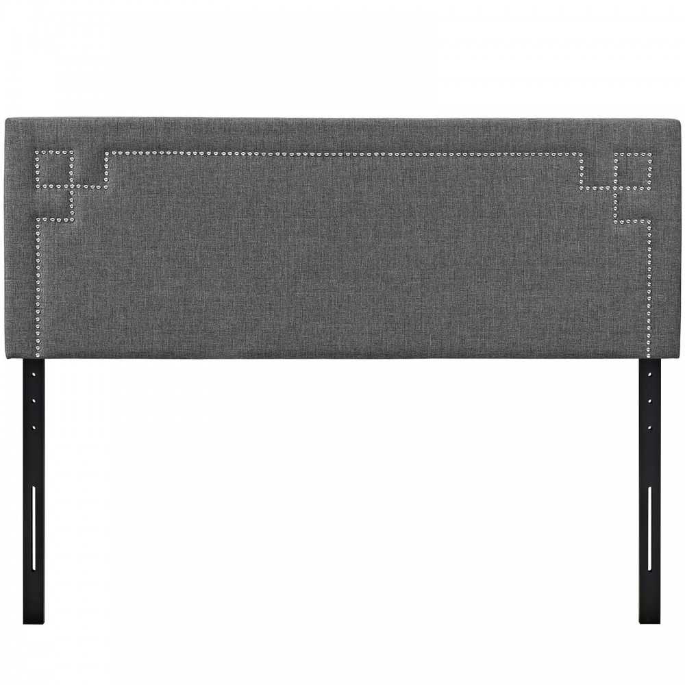 Josie King Upholstered Fabric Headboard, Gray