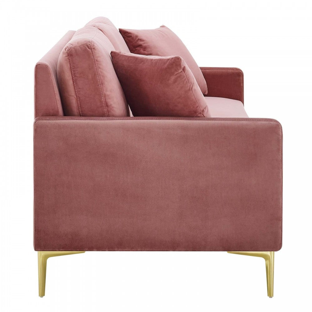 Juliana Performance Velvet Sofa, Dusty Rose
