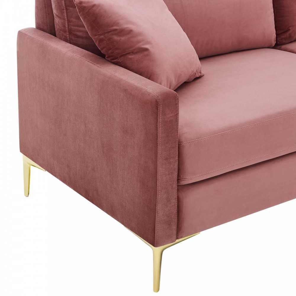 Juliana Performance Velvet Sofa, Dusty Rose