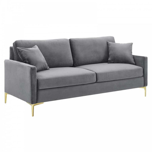 Juliana Performance Velvet Sofa, Gray