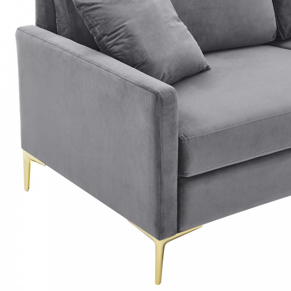 Juliana Performance Velvet Sofa, Gray