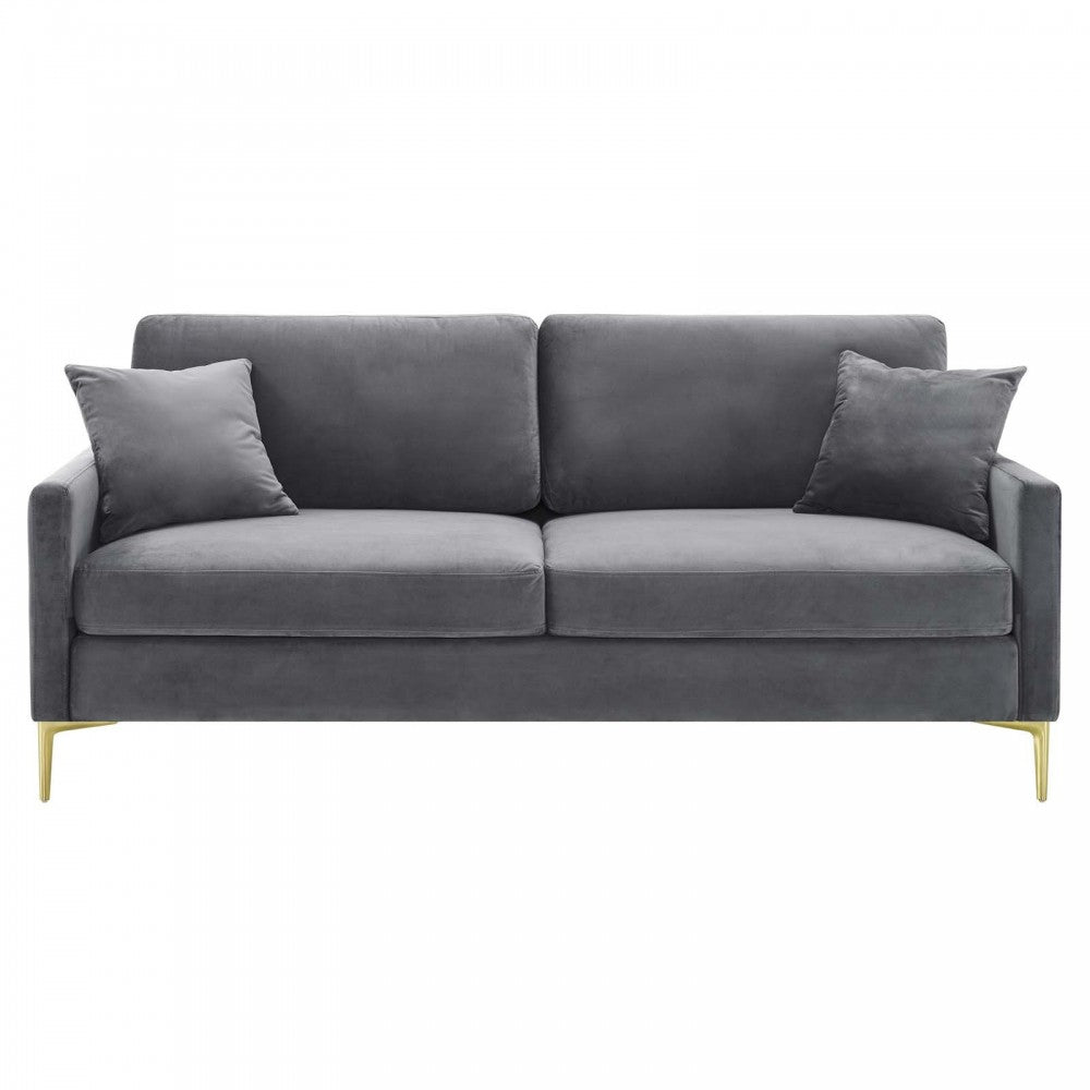 Juliana Performance Velvet Sofa, Gray