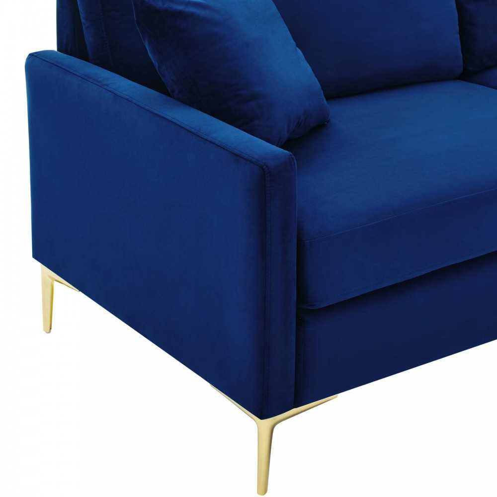 Juliana Performance Velvet Sofa, Navy