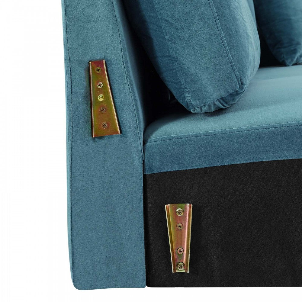 Juliana Performance Velvet Sofa, Sea Blue