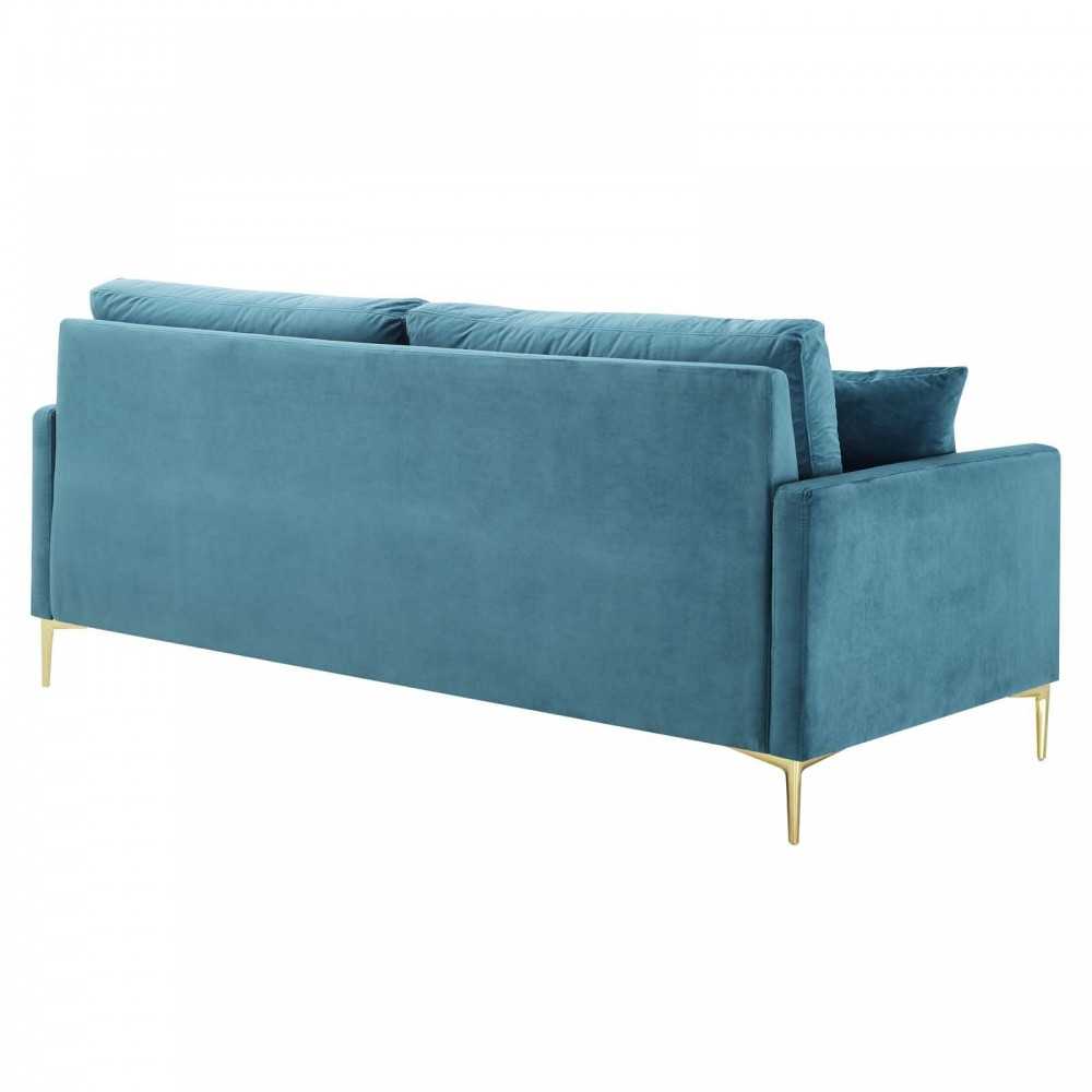 Juliana Performance Velvet Sofa, Sea Blue