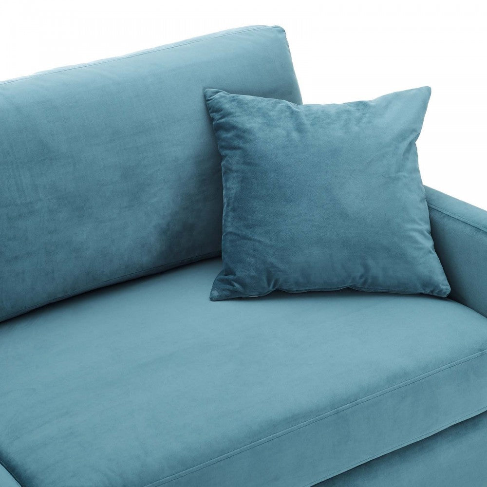 Juliana Performance Velvet Sofa, Sea Blue