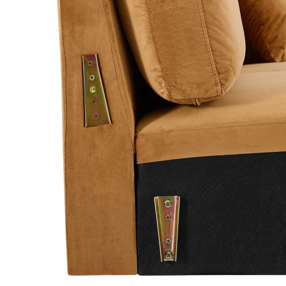 Juliana Performance Velvet Sofa, Cognac