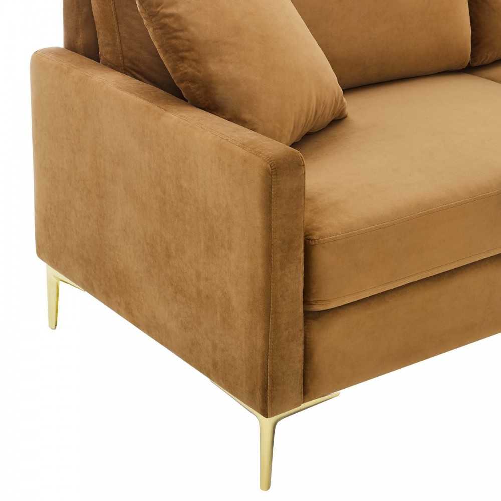Juliana Performance Velvet Sofa, Cognac