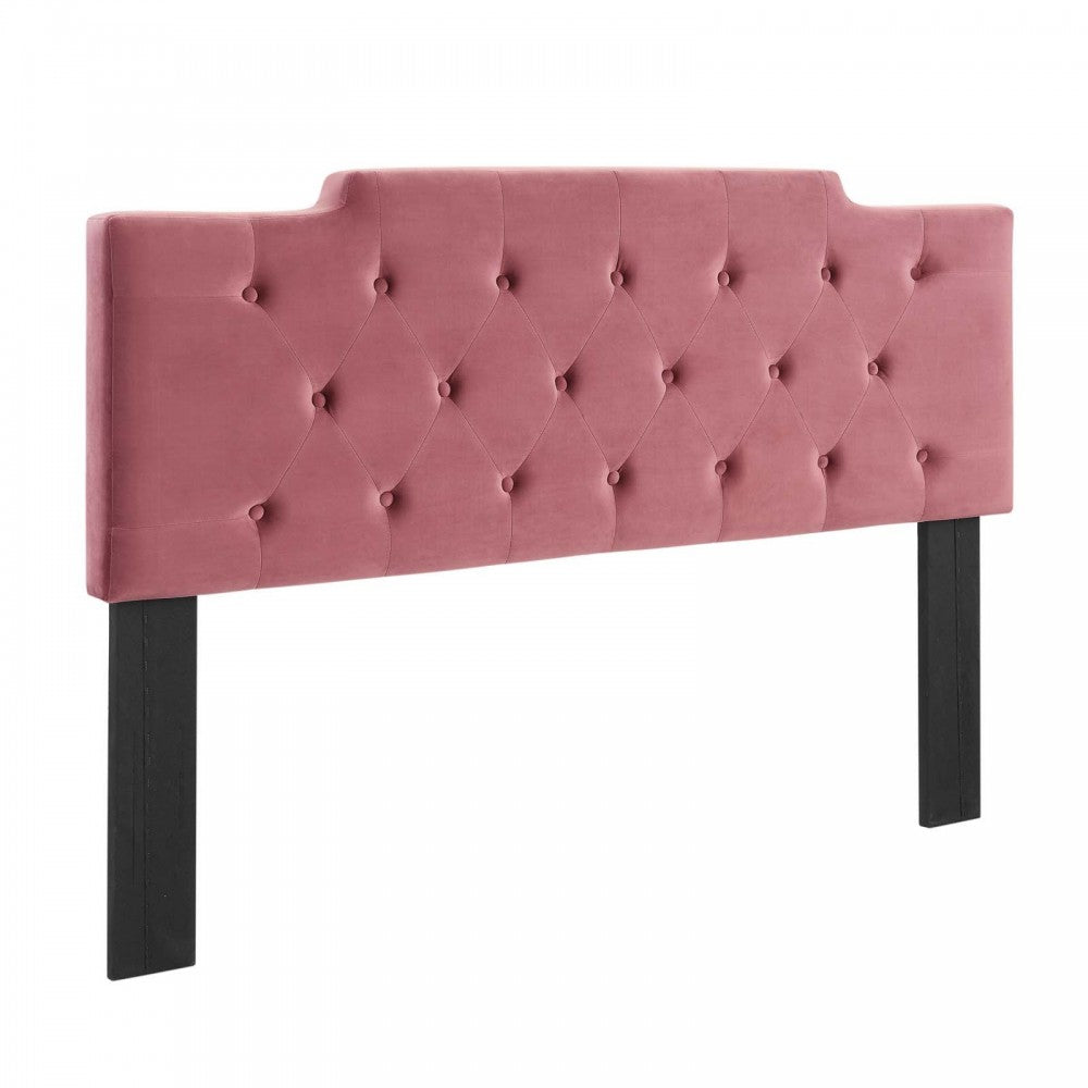 Juliet Tufted Full/Queen Performance Velvet Headboard, Dusty Rose