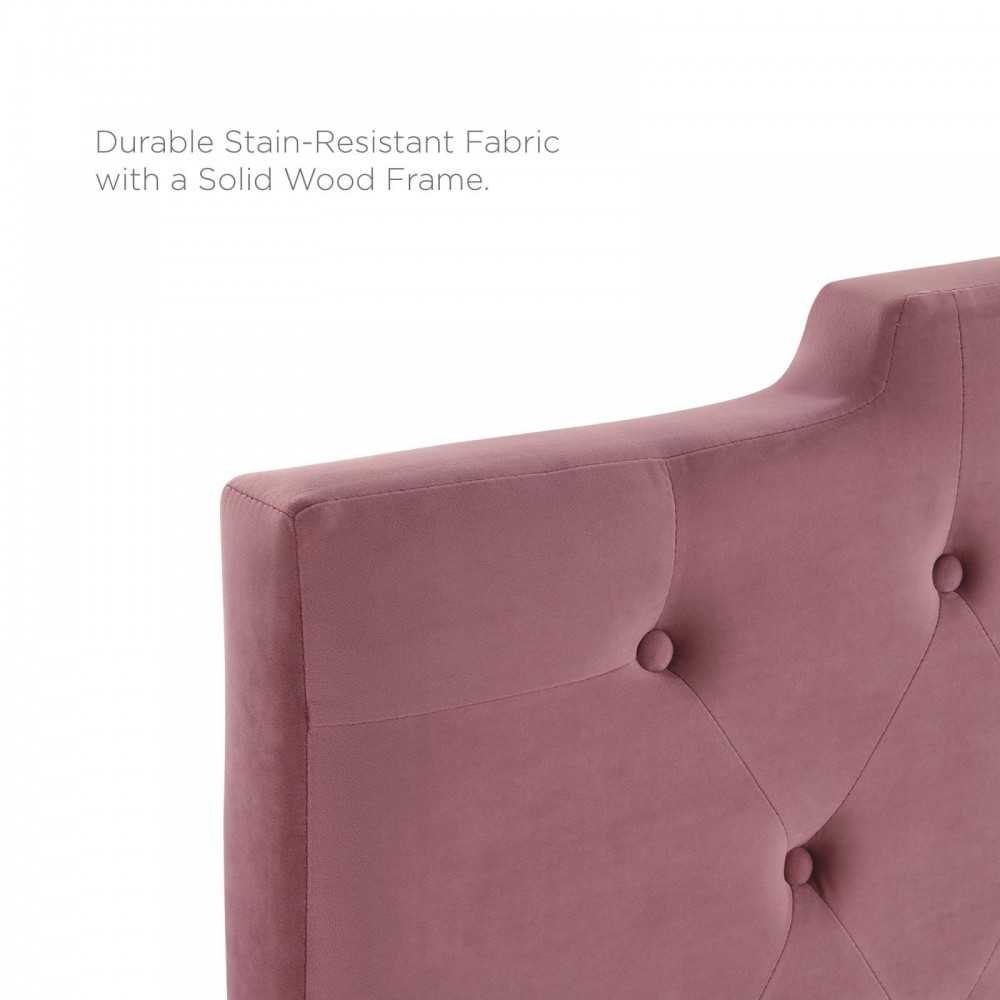 Juliet Tufted Full/Queen Performance Velvet Headboard, Dusty Rose