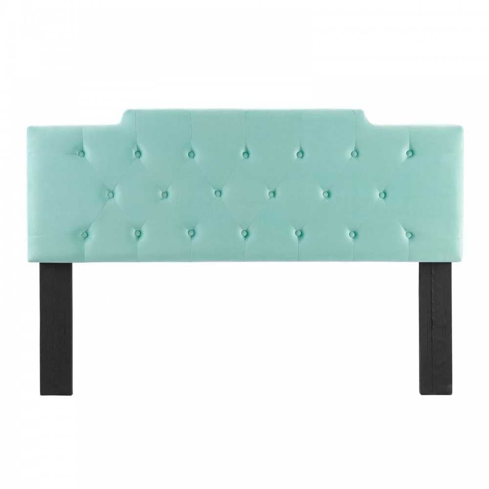 Juliet Tufted Full/Queen Performance Velvet Headboard, Mint