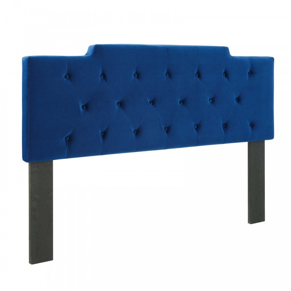 Juliet Tufted Full/Queen Performance Velvet Headboard, Navy