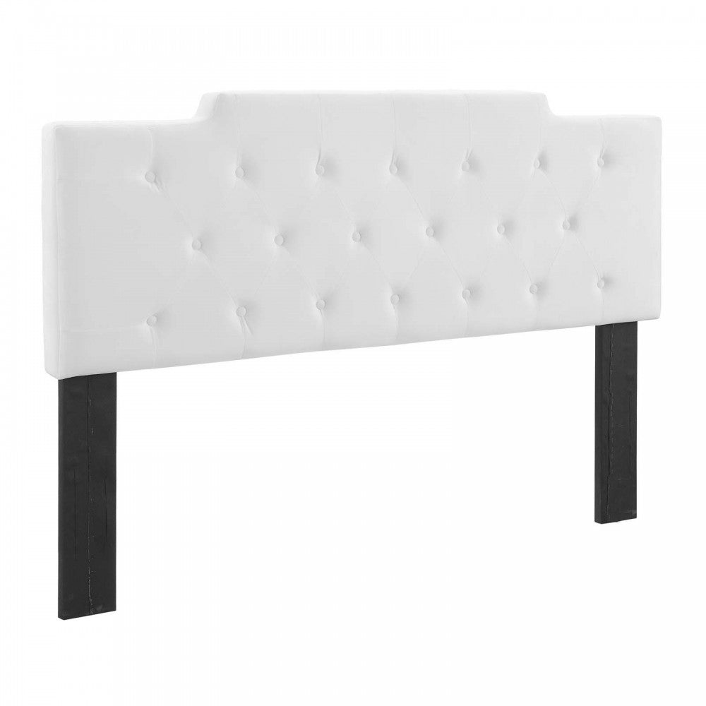 Juliet Tufted Full/Queen Performance Velvet Headboard, White