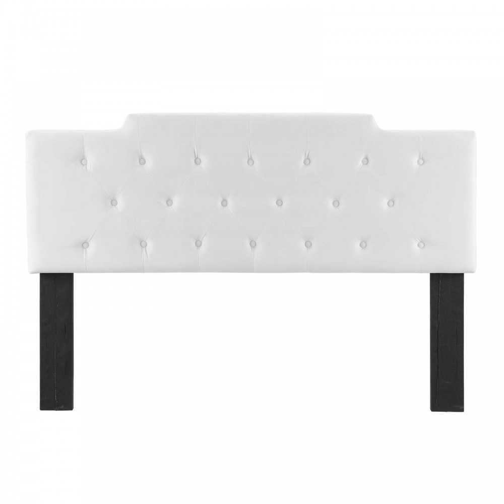 Juliet Tufted Full/Queen Performance Velvet Headboard, White