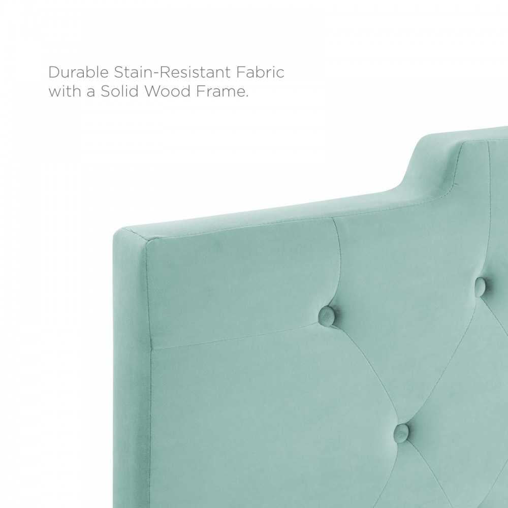 Juliet Tufted King/California King Performance Velvet Headboard, Mint
