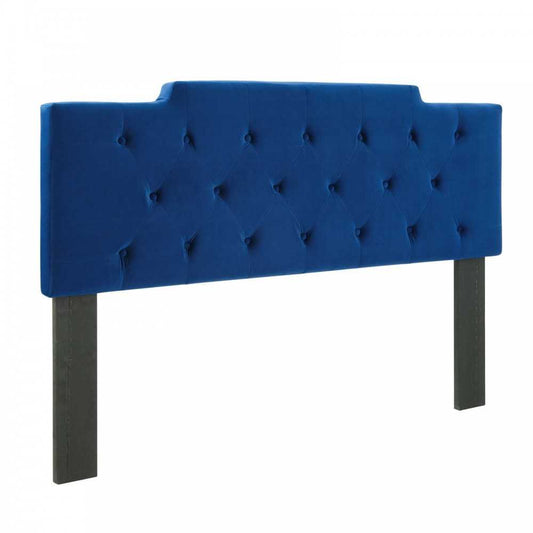 Juliet Tufted King/California King Performance Velvet Headboard, Navy