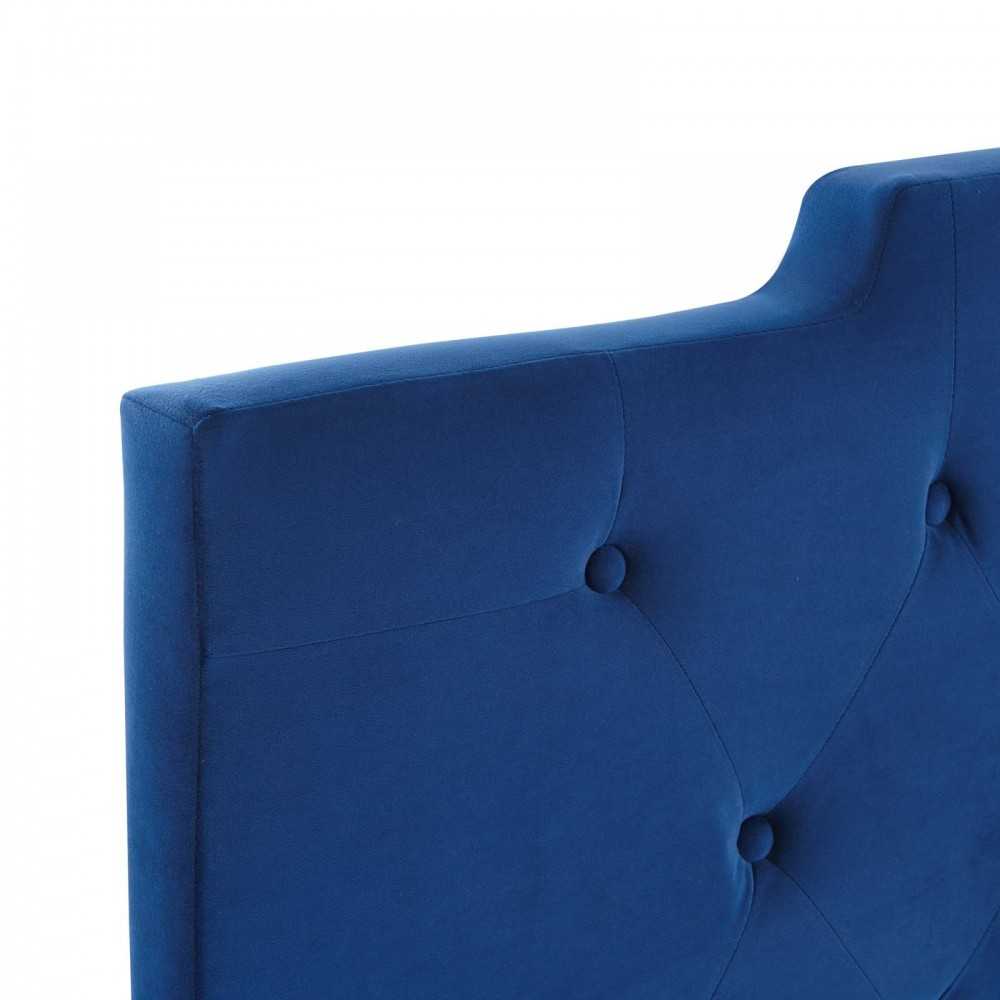 Juliet Tufted King/California King Performance Velvet Headboard, Navy