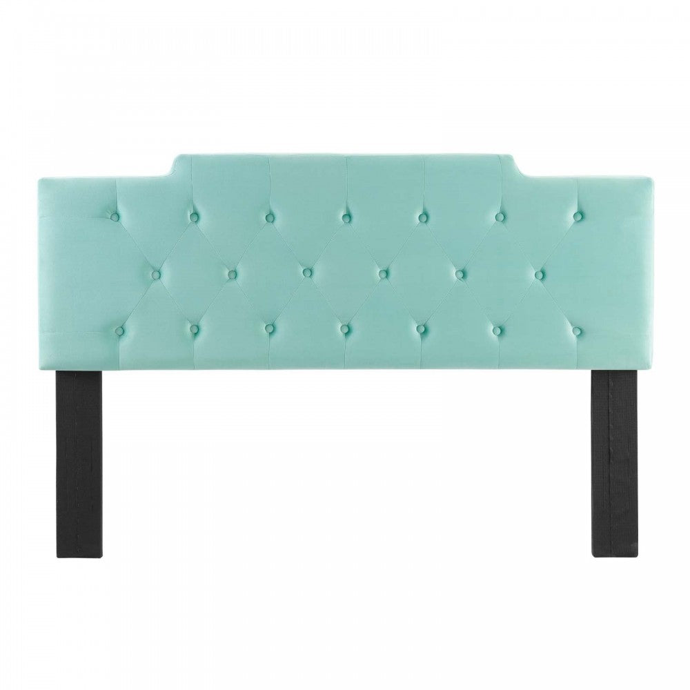 Juliet Tufted Twin Performance Velvet Headboard, Mint