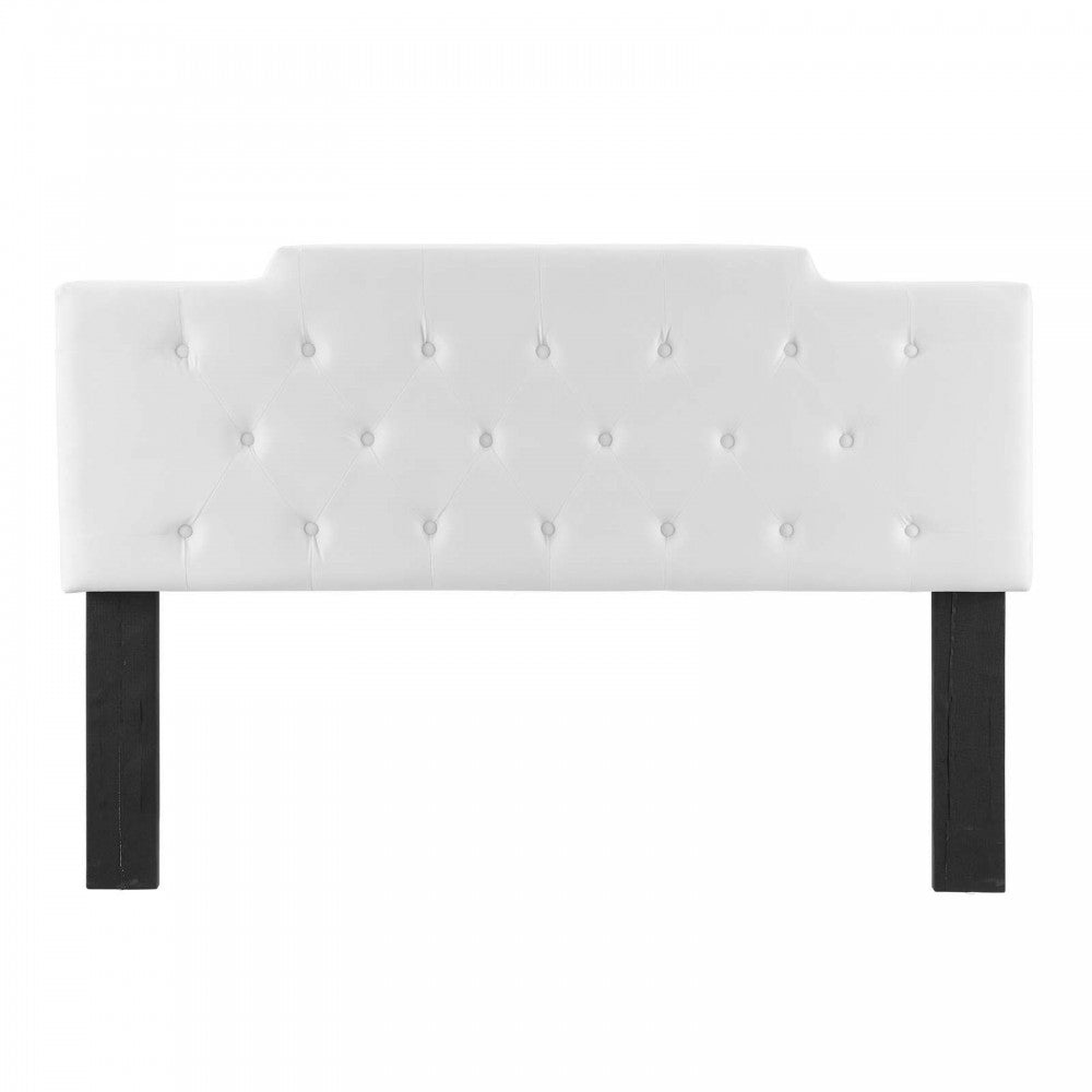 Juliet Tufted Twin Performance Velvet Headboard, White