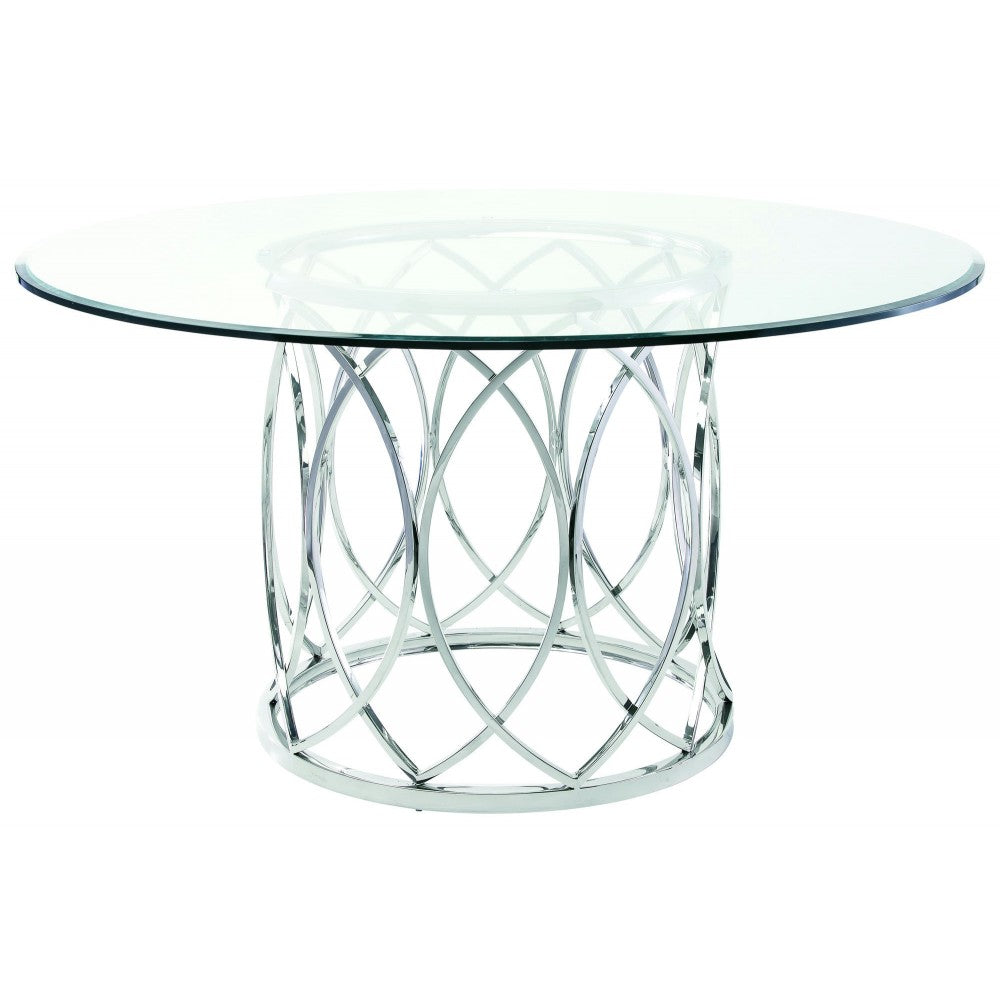 Juliette Silver Metal Dining Table