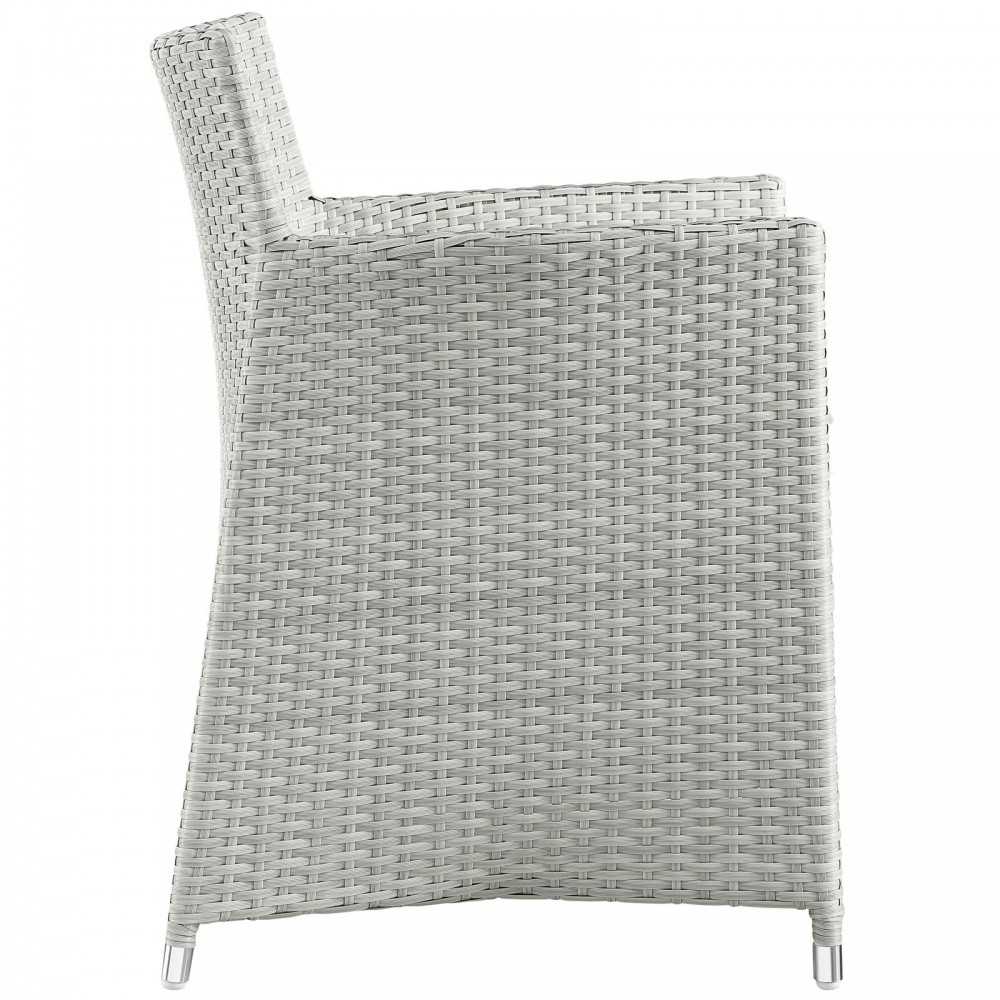 Junction 3 Piece Outdoor Patio Wicker Dining Set, Gray White