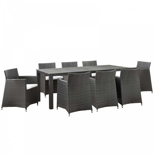 Junction 9 Piece Outdoor Patio Dining Set, Brown White