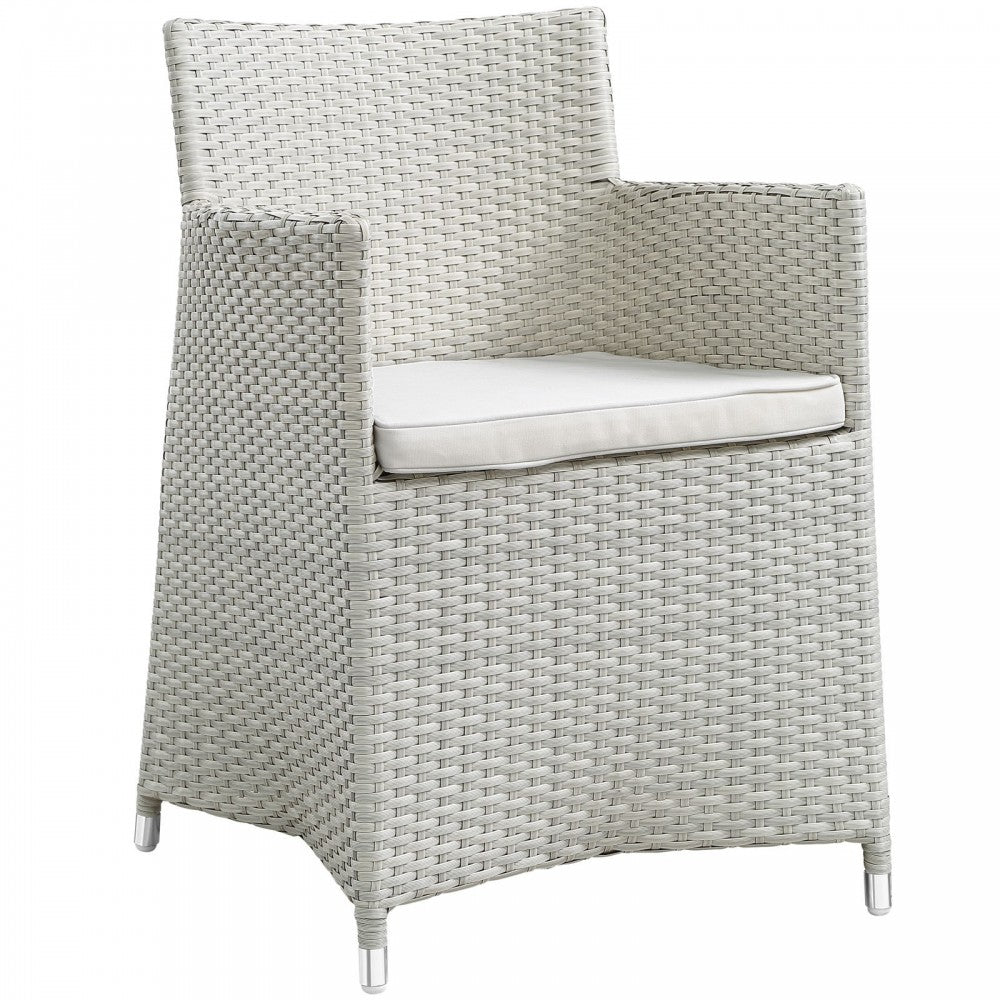 Junction Armchair Outdoor Patio Wicker Set of 2, Gray White