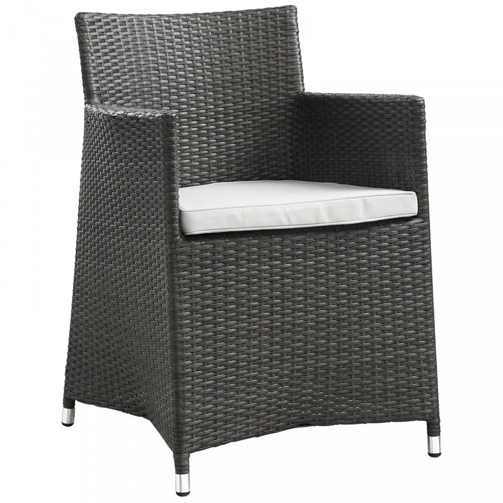 Junction Armchair Outdoor Patio Wicker Set of 2, Brown White