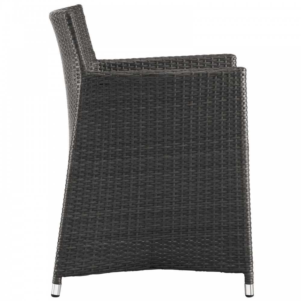Junction Armchair Outdoor Patio Wicker Set of 2, Brown White