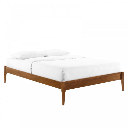 June Full Wood Platform Bed Frame, Walnut