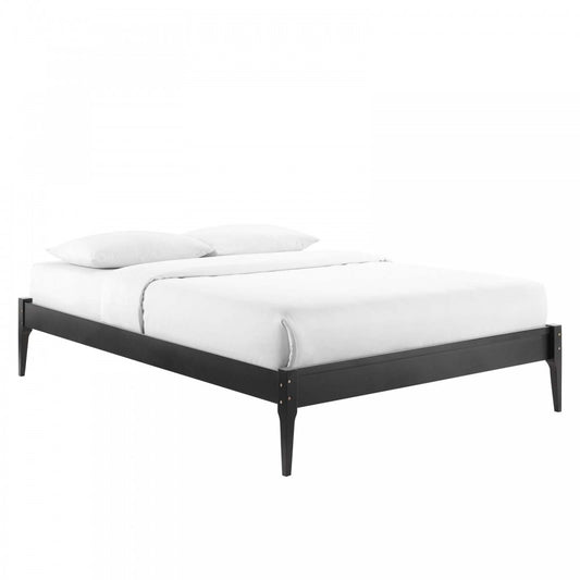 June Full Wood Platform Bed Frame, Black