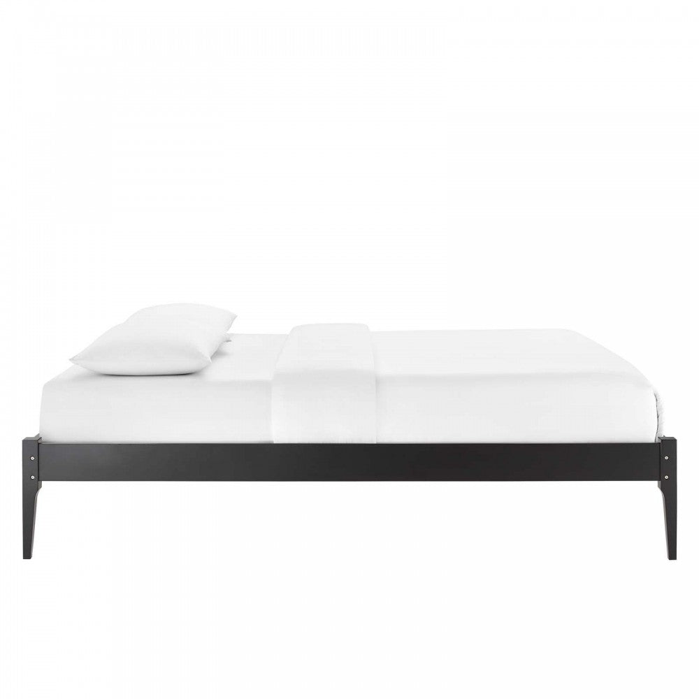 June Full Wood Platform Bed Frame, Black