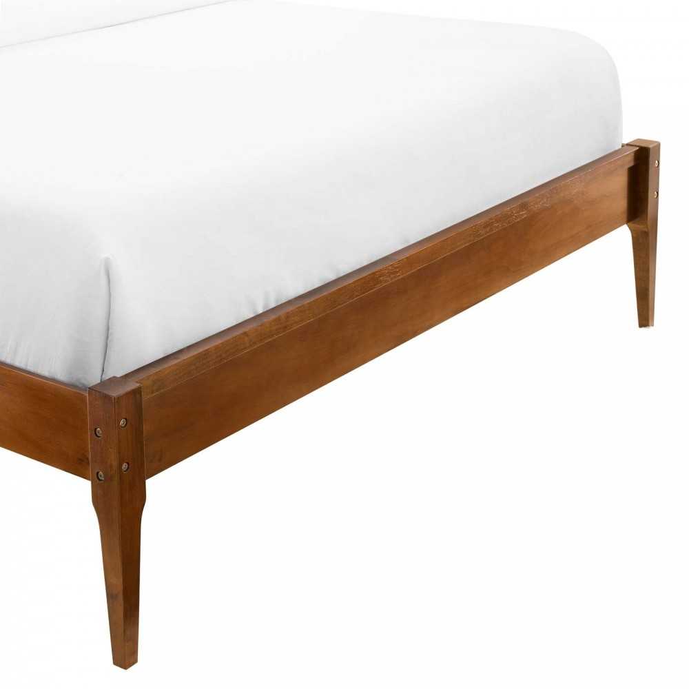 June Queen Wood Platform Bed Frame, Walnut