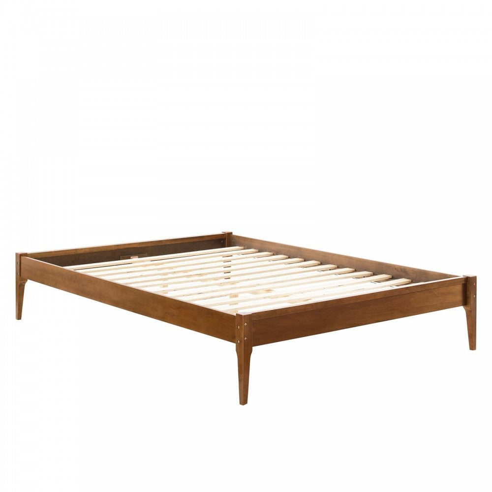 June Queen Wood Platform Bed Frame, Walnut