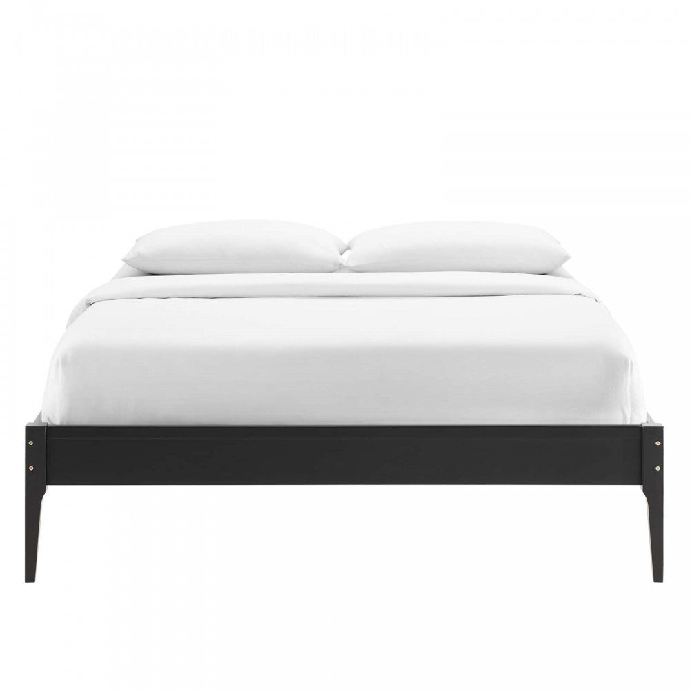 June Queen Wood Platform Bed Frame, Black