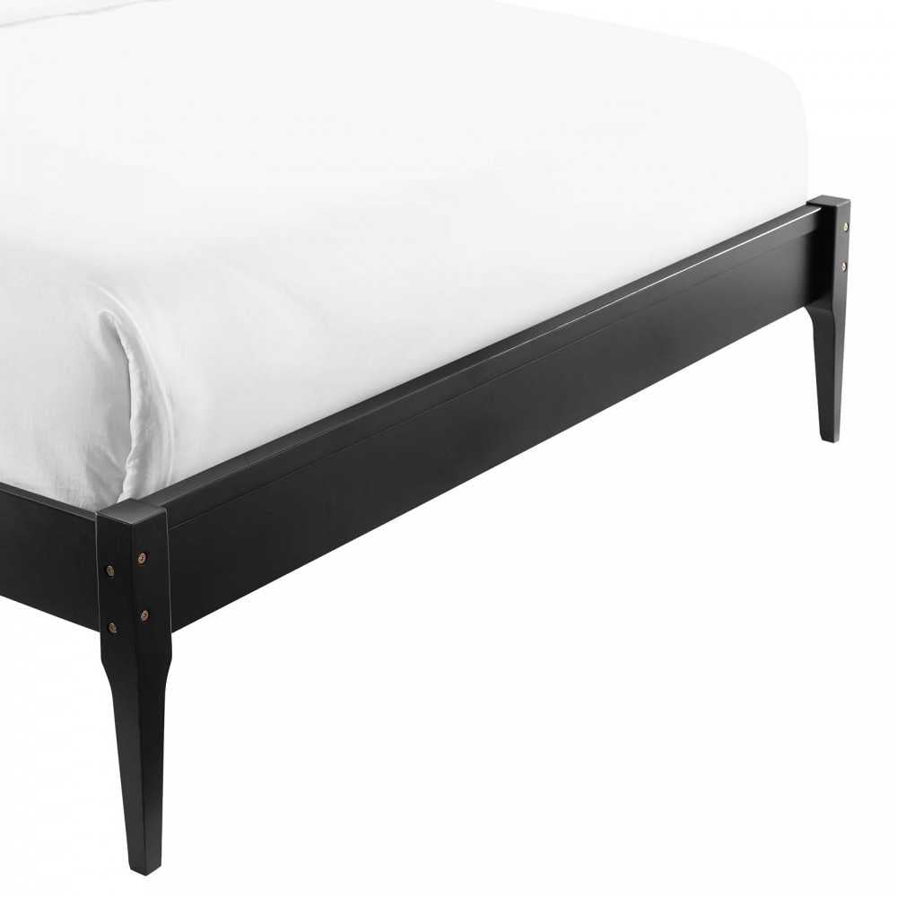 June Queen Wood Platform Bed Frame, Black