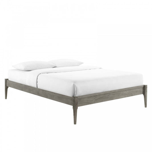 June Twin Wood Platform Bed Frame, Gray